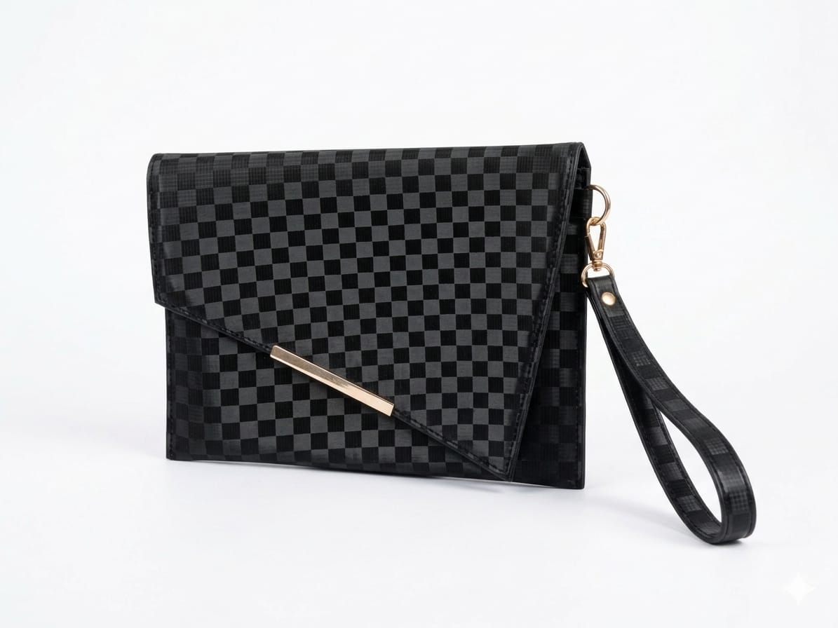 To-Go Clutch in Black Satin